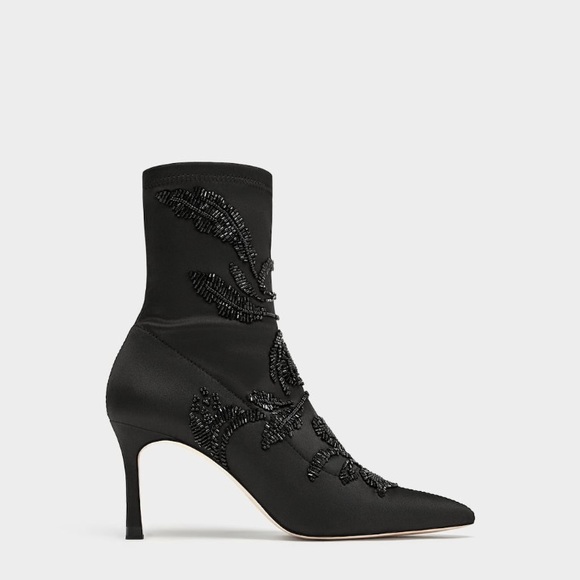 satin boots zara